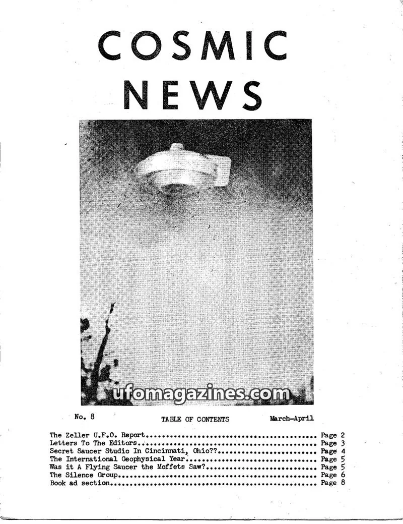 Cover of Cosmic News (Pierce and Neuberger) issue 8: COSMIC NEWS