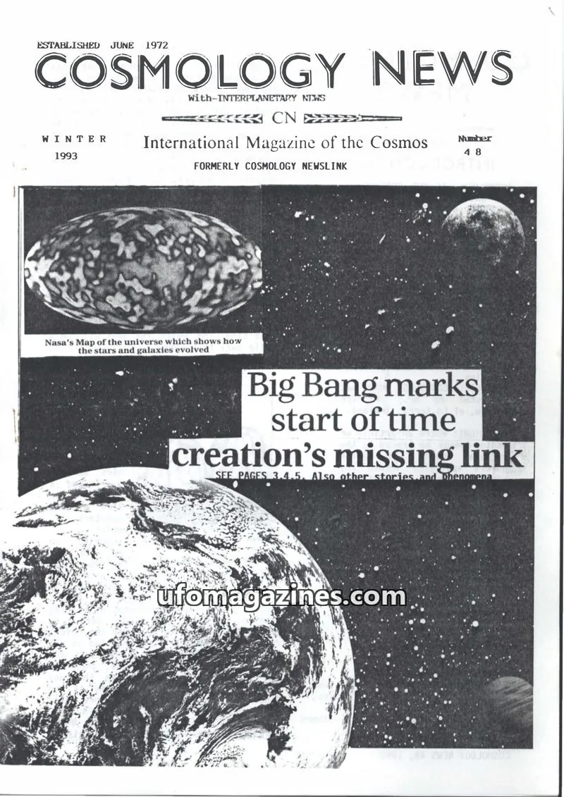 Cover of Cosmology Newslink (Ed Harris) issue 48: COSMOLOGY NEWS