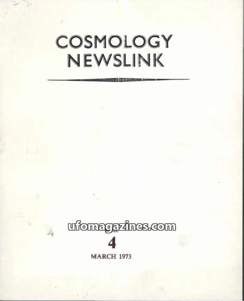 Cover of Cosmology Newslink (Ed Harris) issue 4: COSMOLOGY NEWSLINK