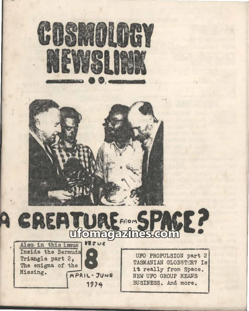 Cover of Cosmology Newslink (Ed Harris) issue 8: COSMOLOGY NEWSLINK