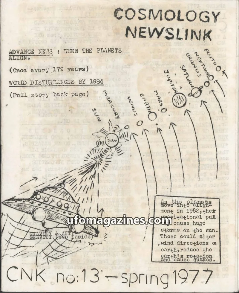 Cover of Cosmology Newslink (Ed Harris) issue 13: COSMOLOGY NEWSLINK