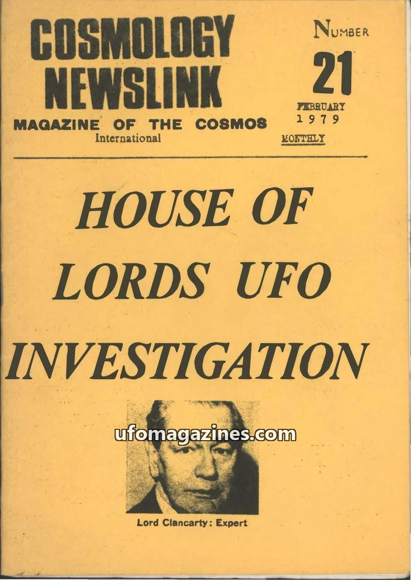 Cover of Cosmology Newslink (Ed Harris) issue 21: COSMOLOGY NEWSLINK