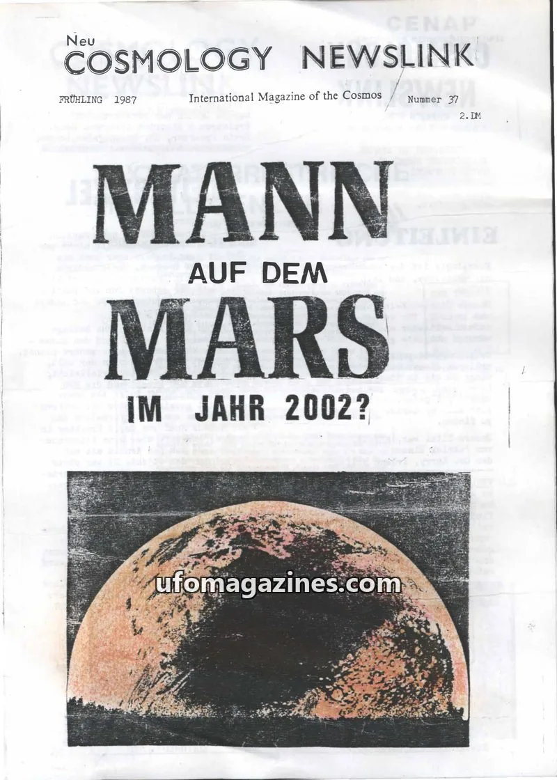 Cover of Cosmology Newslink (Ed Harris) issue 37: COSMOLOGY NEWSLINK