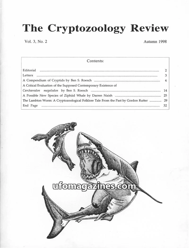 Cover of Cryptozoology Review (Ben Roesch) issue Vol. 3, No. 2: The Cryptozoology Review
