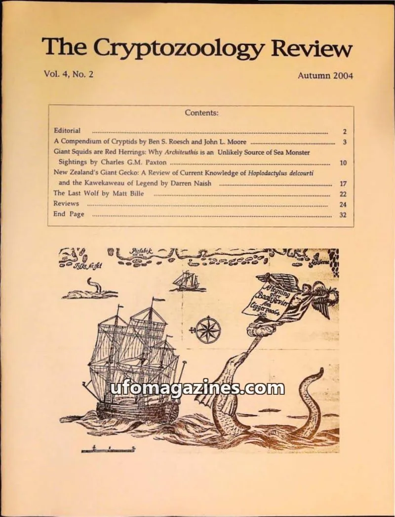 Cover of Cryptozoology Review (Ben Roesch) issue No. 2: The Cryptozoology Review