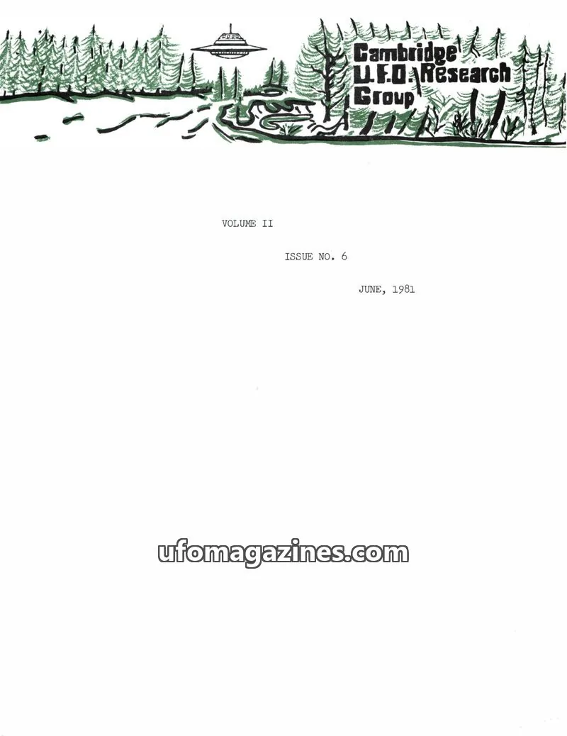 Cover of Cambridge UFO Research Group issue 6: Cambridge UFO Research Group Newsletter