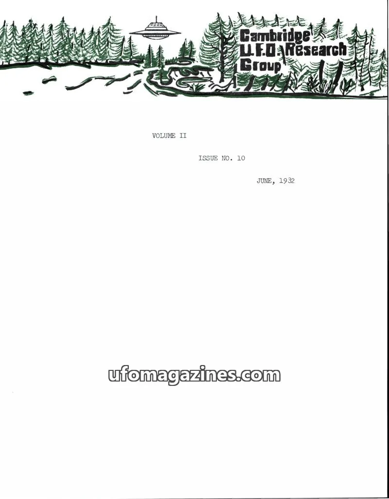 Cover of Cambridge UFO Research Group issue 10: Cambridge UFO Research Group Newsletter