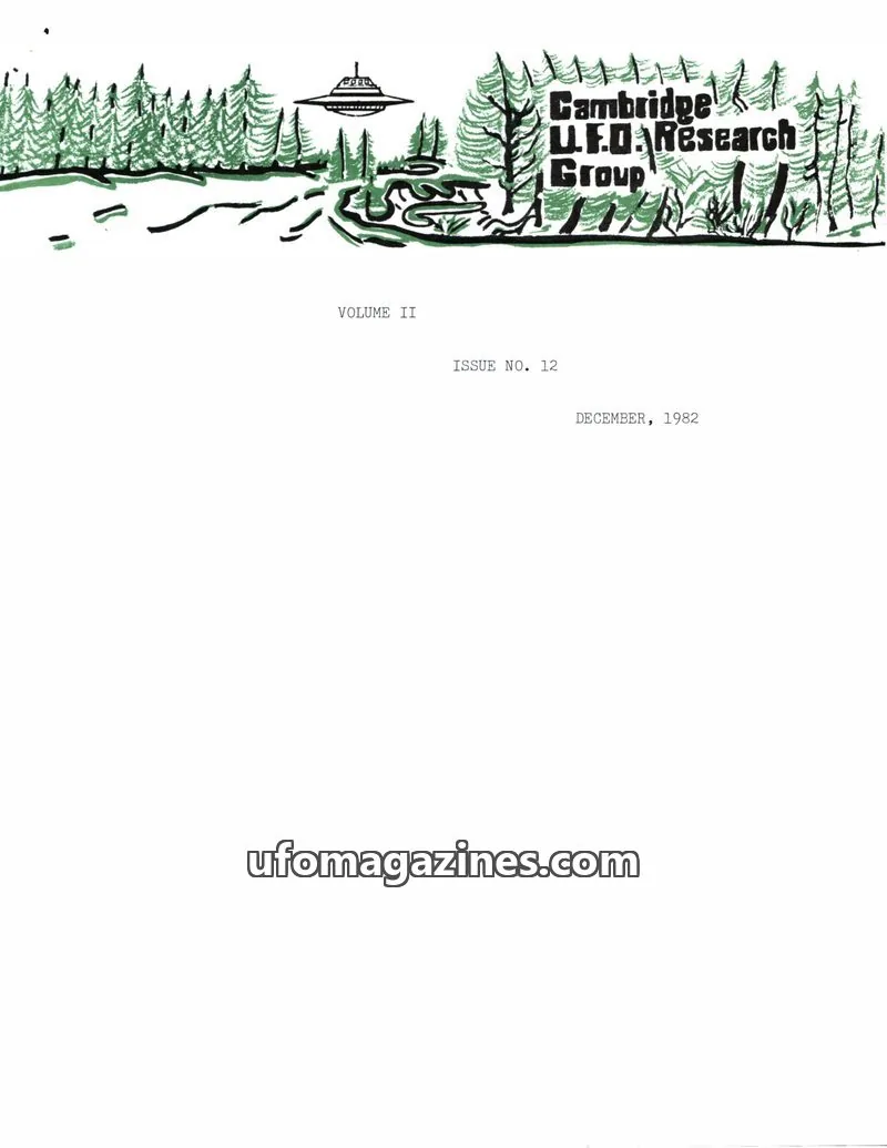 Cover of Cambridge UFO Research Group issue 12: Cambridge UFO Research Group Newsletter