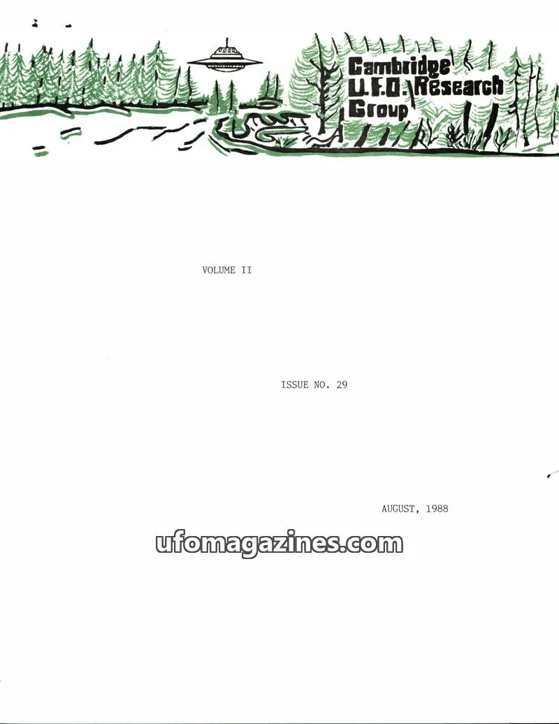 Cover of Cambridge UFO Research Group issue 29: Cambridge UFO Research Group Newsletter