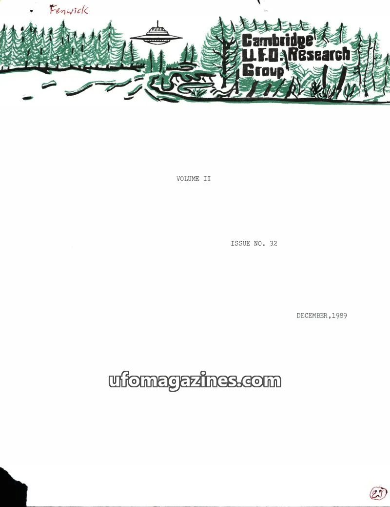 Cover of Cambridge UFO Research Group issue 32: Cambridge UFO Research Group Newsletter