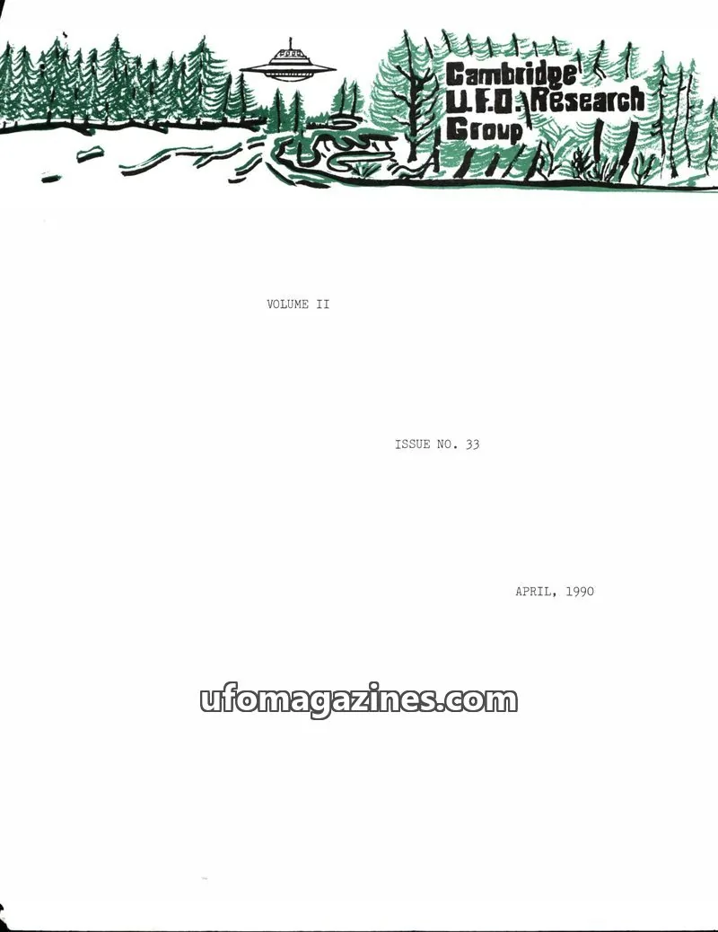 Cover of Cambridge UFO Research Group issue 33: Cambridge UFO Research Group Newsletter