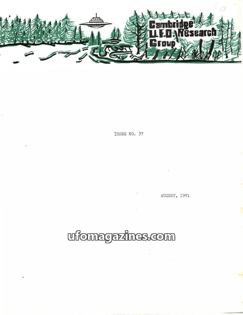 Cover of Cambridge UFO Research Group issue 37: Cambridge UFO Research Group Newsletter