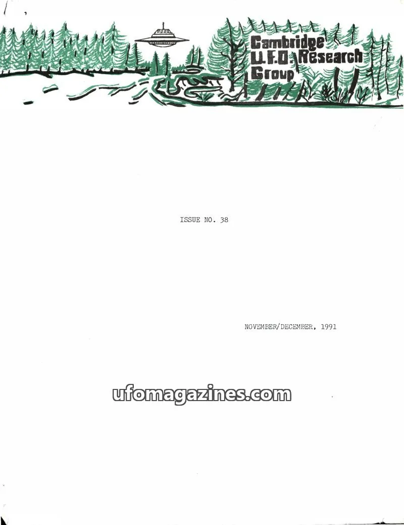 Cover of Cambridge UFO Research Group issue 38: Cambridge UFO Research Group Newsletter