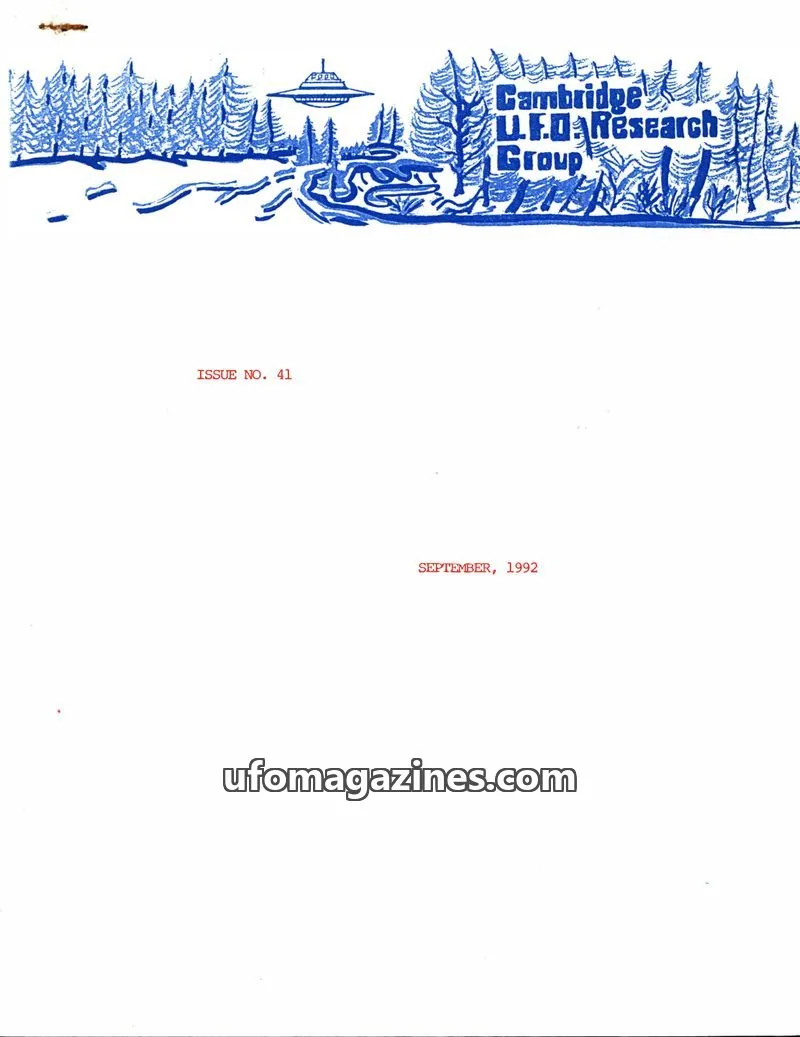 Cover of Cambridge UFO Research Group issue 41: Cambridge UFO Research Group Newsletter