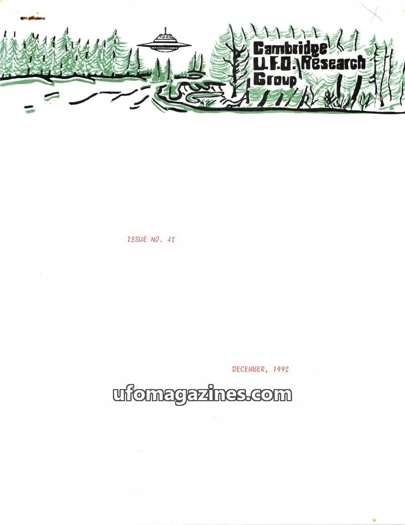 Cover of Cambridge UFO Research Group issue 42: Cambridge UFO Research Group Newsletter