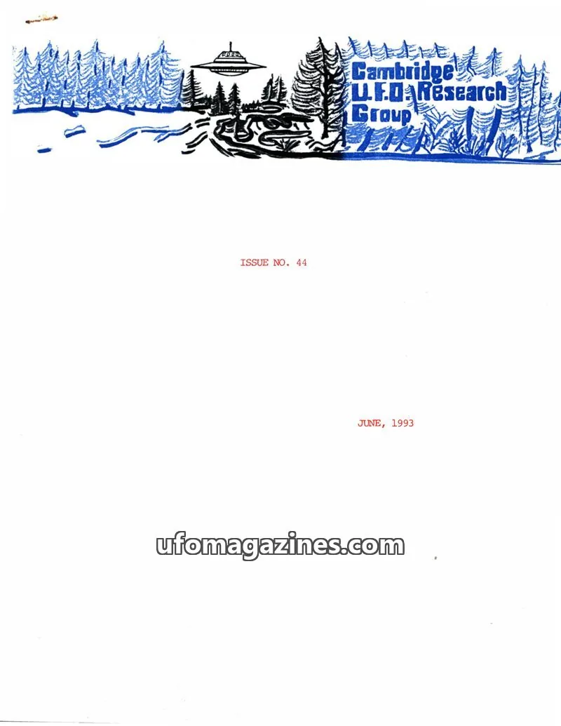 Cover of Cambridge UFO Research Group issue 44: Cambridge UFO Research Group Newsletter