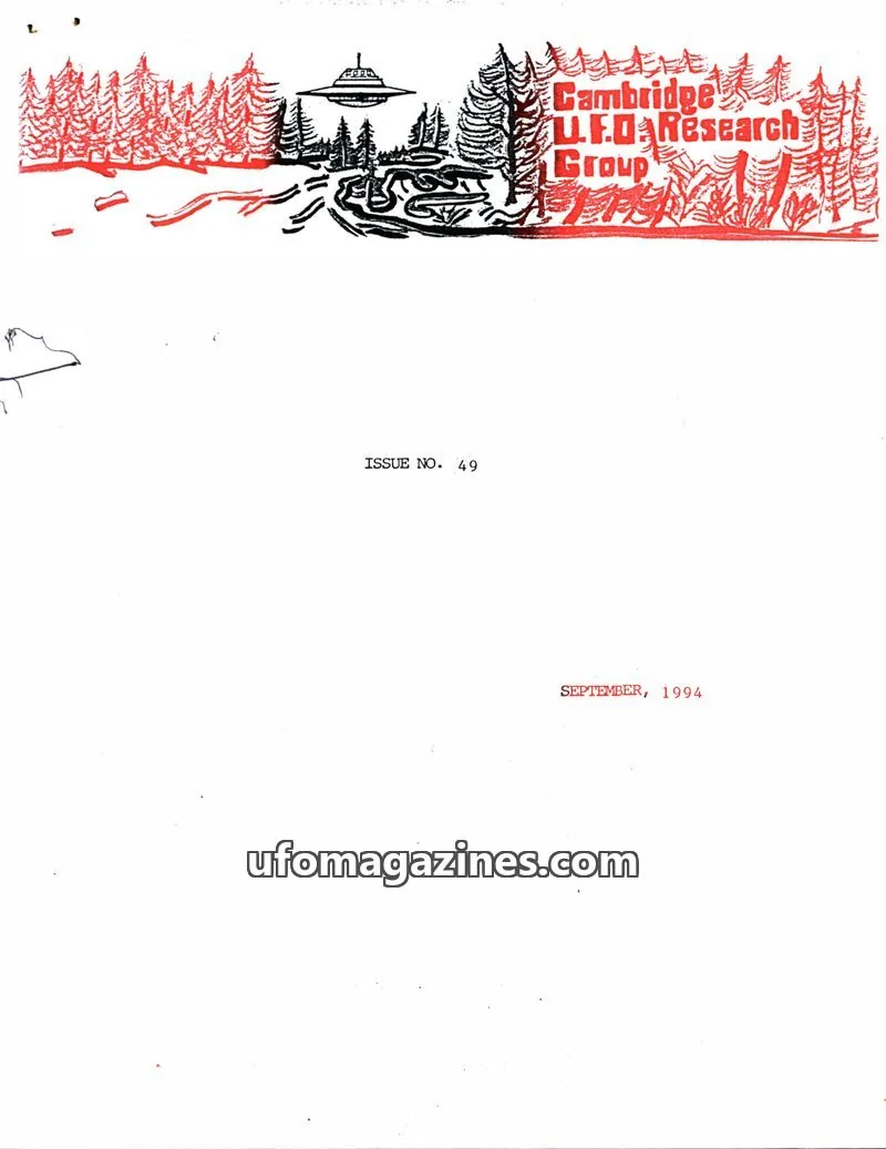Cover of Cambridge UFO Research Group issue 49: Cambridge UFO Research Group Newsletter