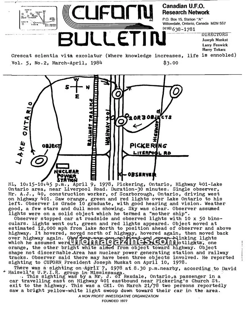 Cover of Canadian U.F.O. Research Network issue No. 2: CUFORN BULLETIN