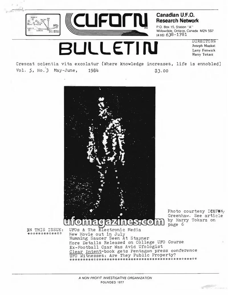 Cover of Canadian U.F.O. Research Network issue No. 3: CUFORN BULLETIN