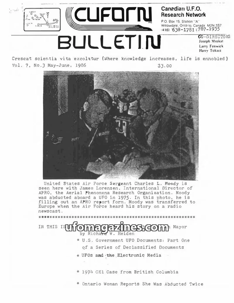 Cover of CUFORN Research Network Inc. issue Vol. 7, No.3: CUFORN BULLETIN