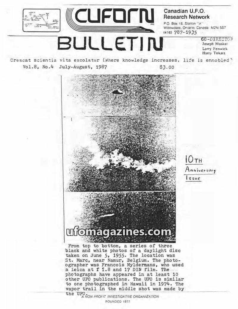 Cover of Canadian U.F.O. Research Network (CUFORN) issue Vol.8, No.4: CUFORN BULLETIN