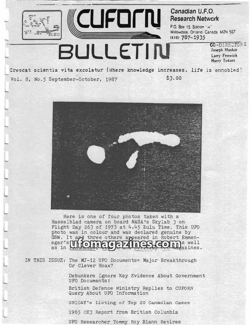 Cover of CUFORN (Canada, Fenwick) issue No. 5: CUFORN BULLETIN
