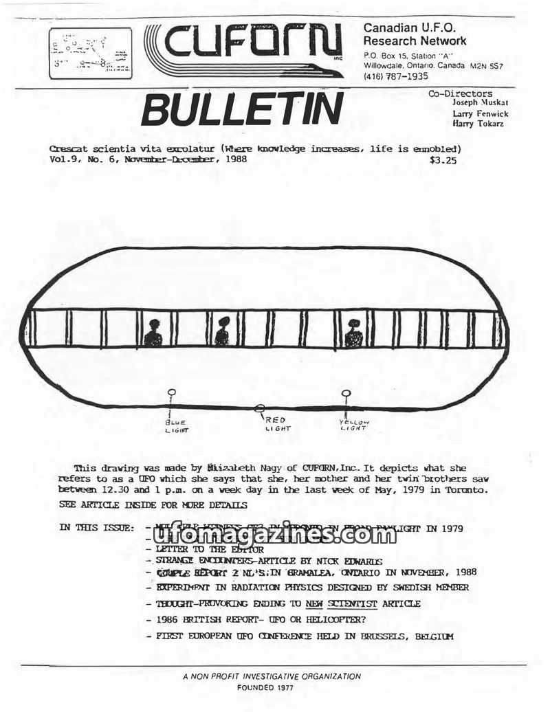 Cover of CUFORN (Canada, Fenwick) issue Vol.9, No. 6: CUFORN BULLETIN