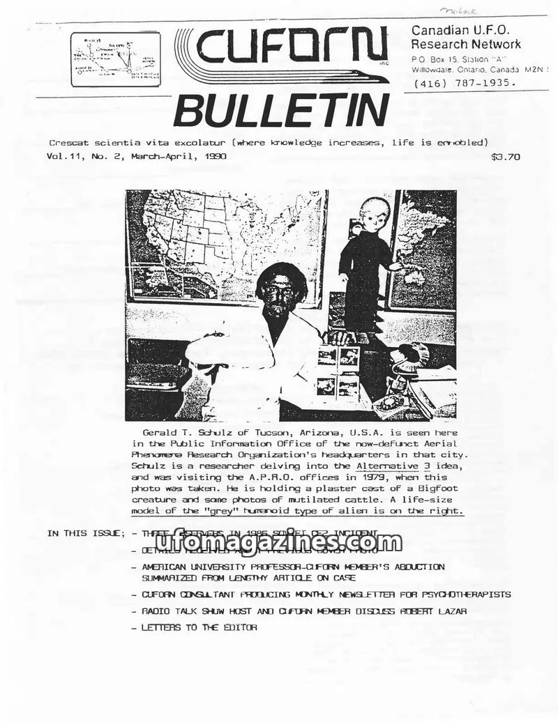 Cover of Canadian UFO Research Network, Inc. issue Vol.11, No. 2: CUFORN BULLETIN