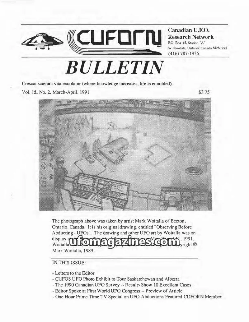 Cover of Canadian U.F.O. Research Network, Inc. issue Vol. 12, No. 2: CUFORN BULLETIN