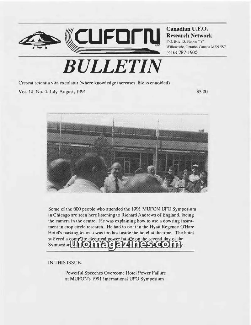 Cover of Canadian U.F.O. Research Network, Inc. issue Vol. 11. No. 4: CUFORN BULLETIN