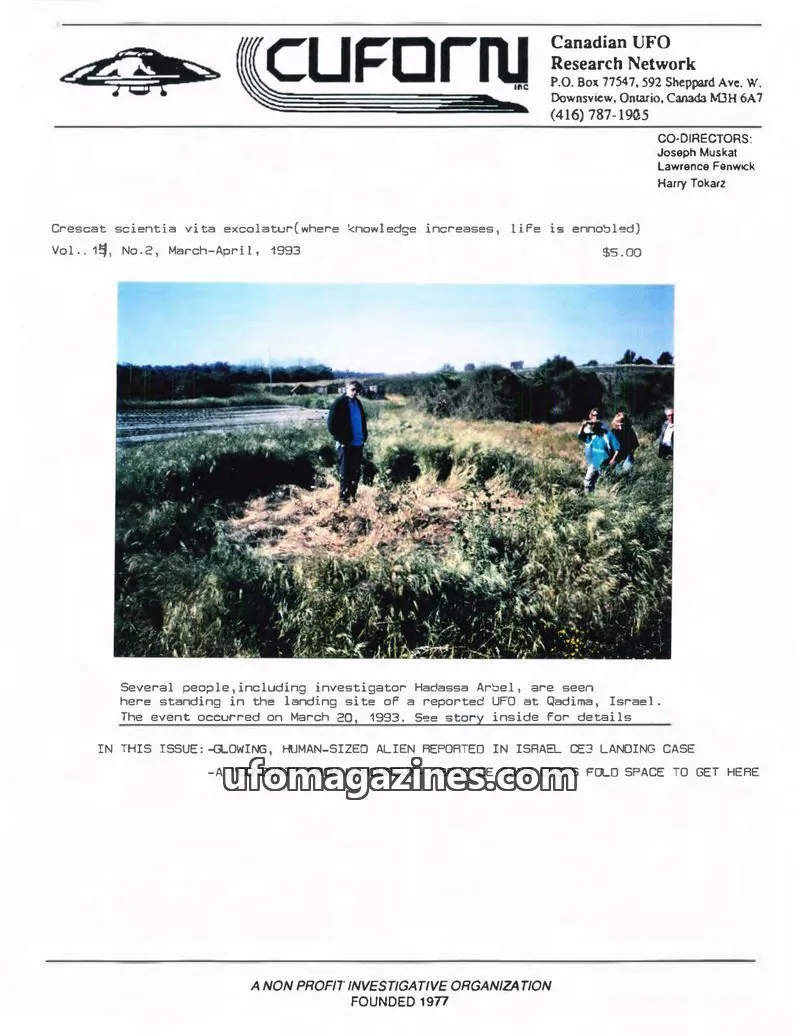 Cover of Canadian UFO Research Network, Inc. issue No. 2: CUFORN Bulletin