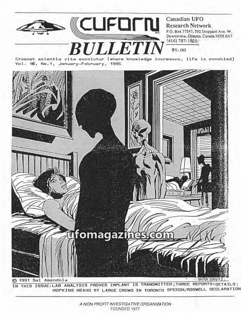 Cover of Canadian UFO Research Network, Inc. issue Vol. 16, No. 1: CUFORN BULLETIN