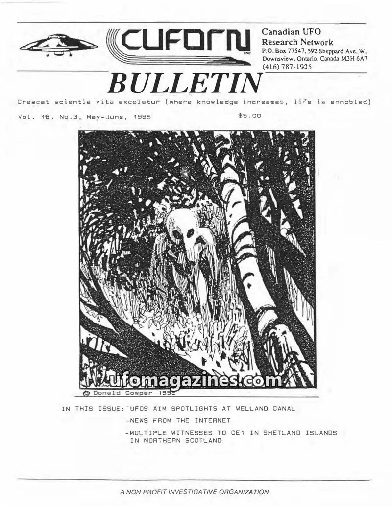 Cover of Canadian UFO Research Network, Inc. issue 16, No. 3: CUFORN BULLETIN