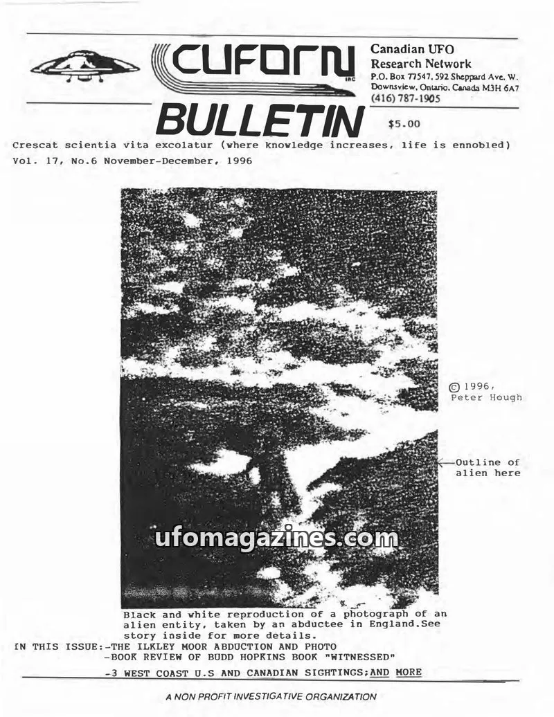 Cover of CUFORN Research Network Inc. issue No. 6: CUFORN BULLETIN