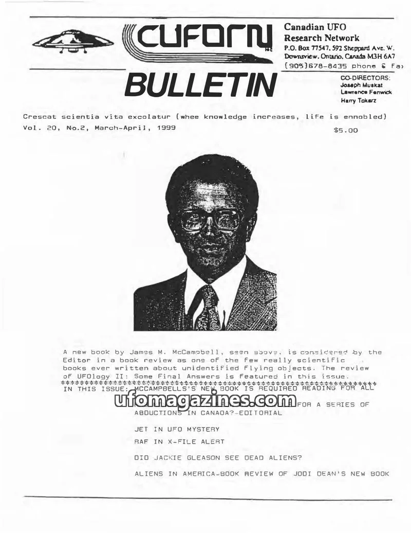 Cover of Canadian UFO Research Network issue Vol. 20, No.2: CUFORN BULLETIN