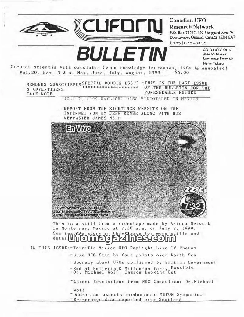 Cover of CUFORN Research Network issue Vol. 20, Nos. 3 & 4: CUFORN BULLETIN