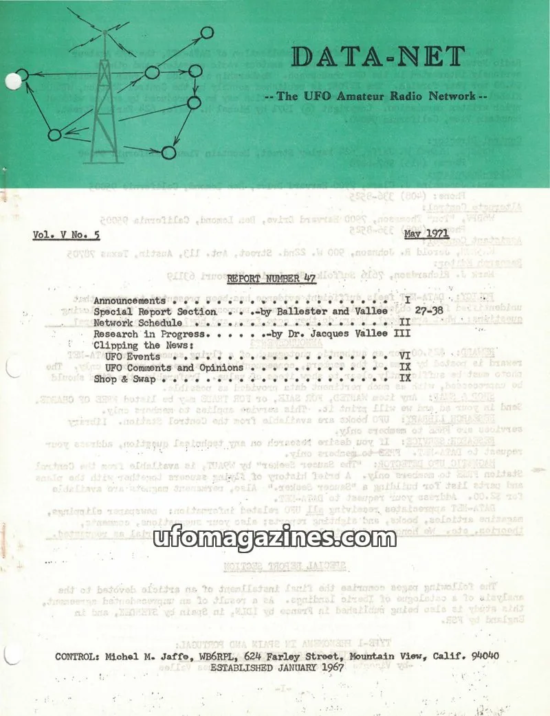 Cover of The UFO Amateur Radio Network issue Vol. V No. 5: DATA-NET