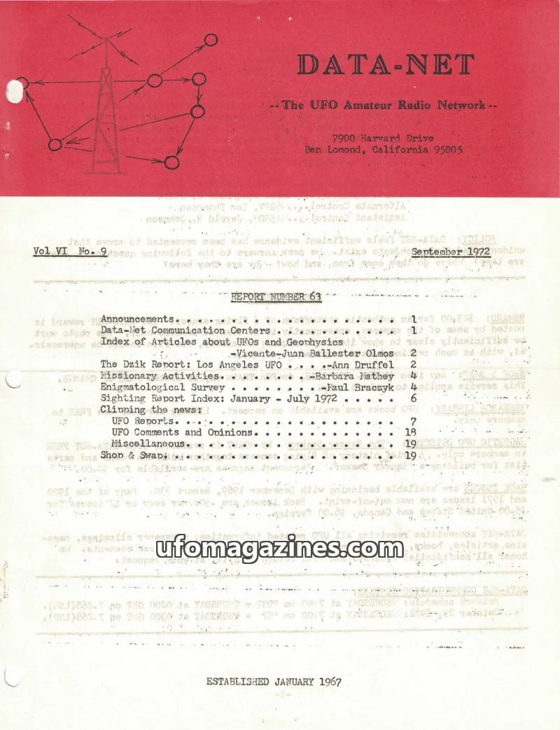 Cover of DATA-NET Amateur Radio Network issue Vol VI No. 9: DATA-NET
