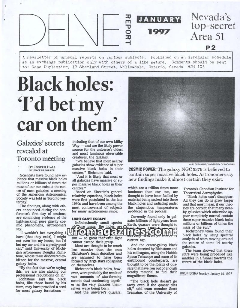 Cover of Delve Report (Duplantier) issue JANUARY 1997: DELNE REPORT