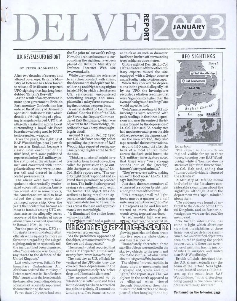 Cover of Delve Report (Duplantier) issue January: DELVE REPORT