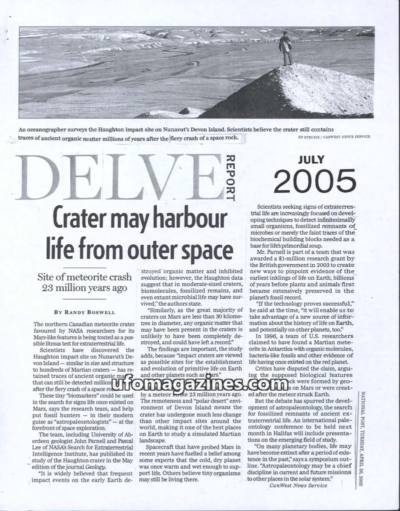 Cover of Delve Report (Duplantier) issue JULY 2005: DELVE REPORT