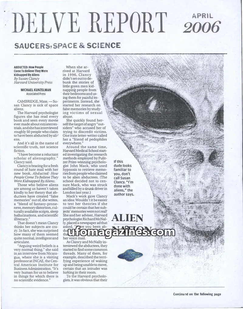 Cover of Delve Report (Duplantier) issue April 2006: DELVE REPORT