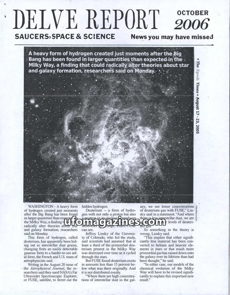 Cover of Delve Report (Duplantier) issue OCTOBER 2006: DELVE REPORT