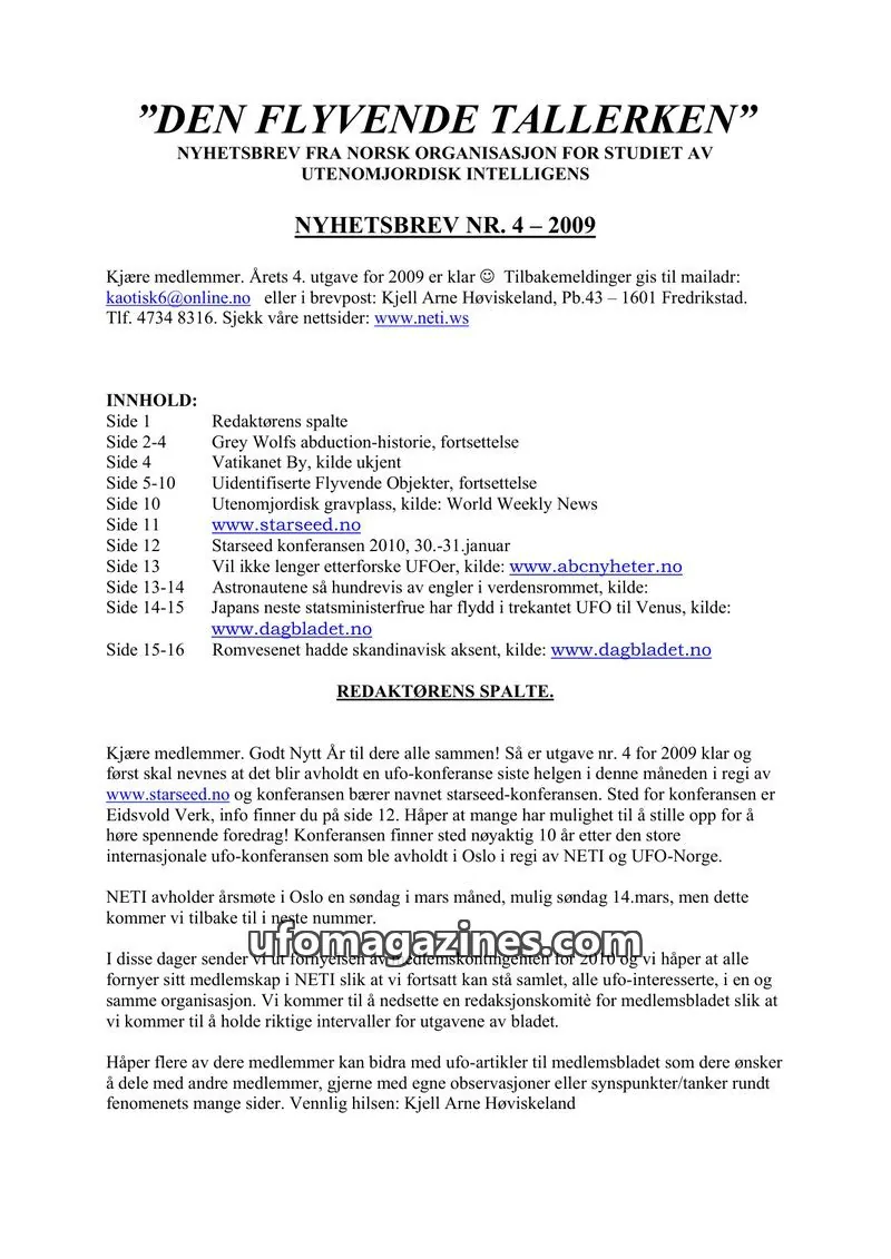 Cover of Den Flyvende Tallerken (NETI) issue 4: DEN FLYVENDE TALLERKEN