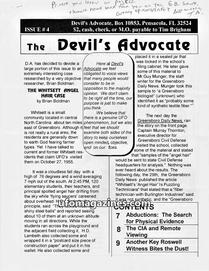 Cover of Devil's Advocate, The (Tim Brigham) issue #4: The Devil's Advocate