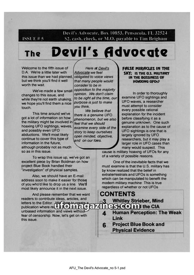 Cover of Devil's Advocate, The (Tim Brigham) issue # 5: The Devil's Advocate
