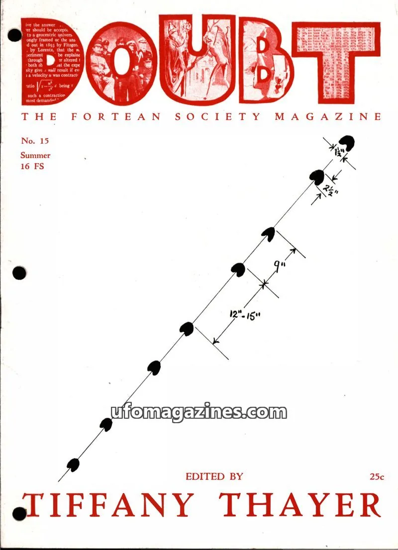 Cover of The Fortean Society issue No. 15: DOUBT