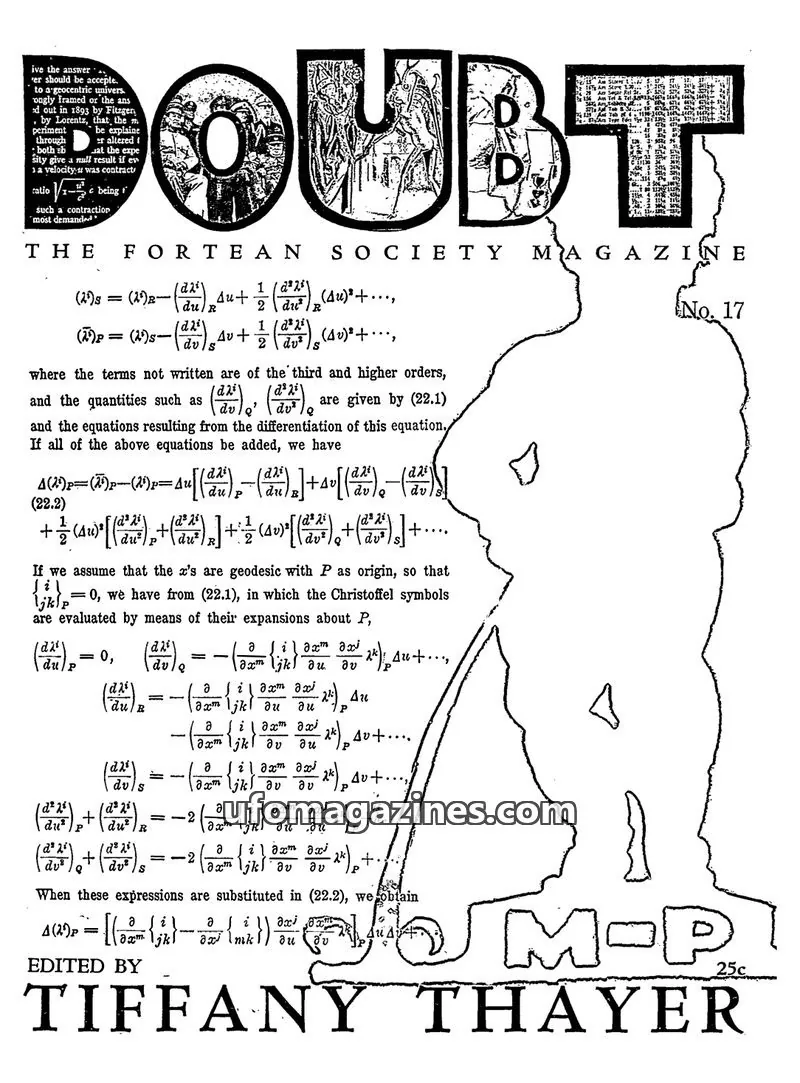 Cover of The Fortean Society issue No. 17: DOUBT