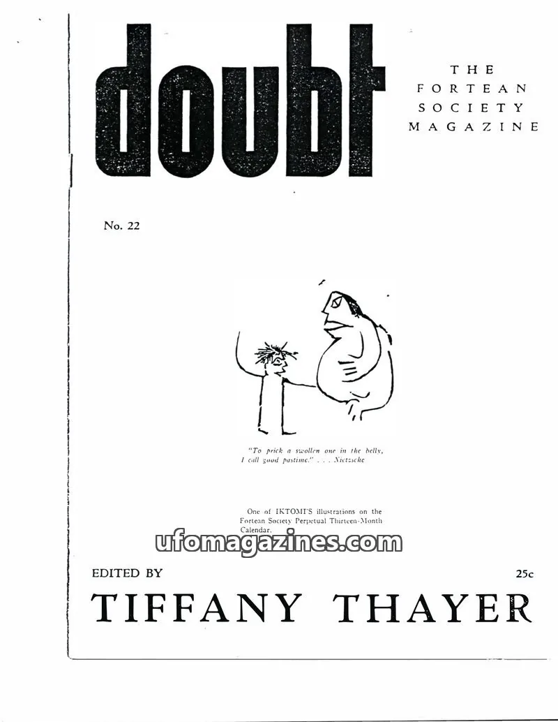 Cover of The Fortean Society issue No. 22: DOUBT