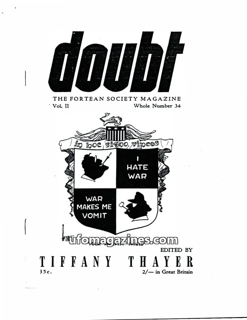 Cover of The Fortean Society issue Whole Number 34: DOUBT